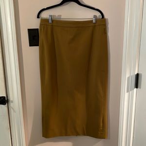 J Crew stretch cotton gold pencil skirt